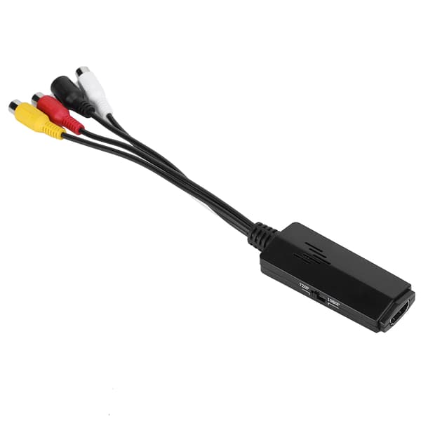 Universal Mini AV till HDMI-omvandlare Kort Linje Högupplöst Videoadapter AV2HDMI