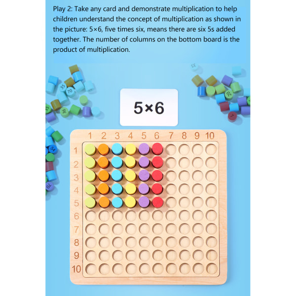Puinen 3-in-1-kertotaulu: Early Learning Math Counting Lelu