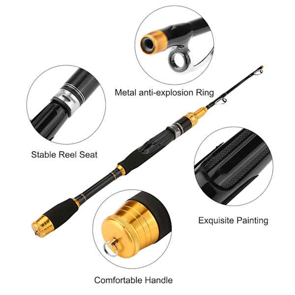 Teleskopisk Kulfiber Ultralet Spinning Casting Rock Havfiskestang