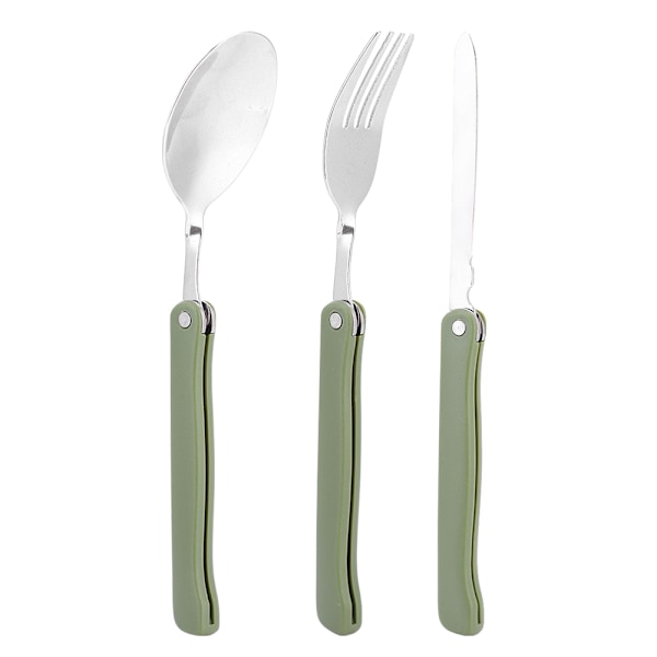Udendørs, foldbar gaffelkniv med ske i rustfrit stål, servicesæt til camping picnic-ture