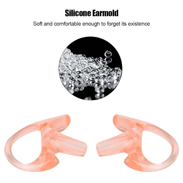 Pink Silikone Udskiftnings Øreindsats To-vejs Radio Øreprop til de fleste Coil Tube Audio Kits (L)