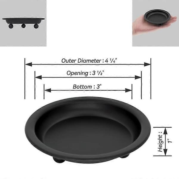 Matt Black Iron Candlestick Plate, Set of 2