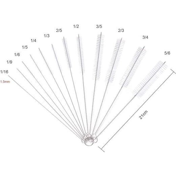 10 kpl puhdistusharjoja pillille Pullonharjapuhdistusaine lasien, näppäimistöjen, korujen puhdistukseen (valkoinen)