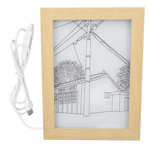 Lysende maleri USB LED 3 lystilstande sollys simulering gadelampe mønster kunst vægbelysning dekoration til sengestue stue L