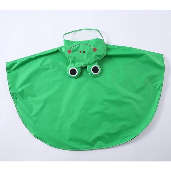 Unisex småbørn Grøn frø Baby let regnfrakke Batwing regnkappe / hættekappe 2-6 år