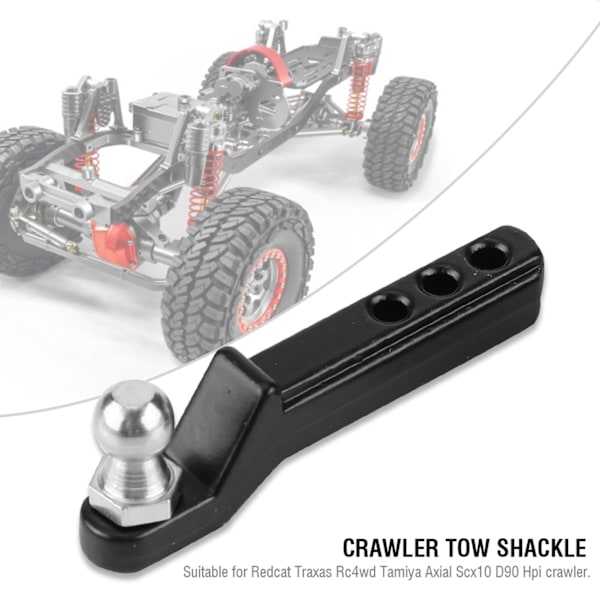 RC dragkrok i metall för Trx-4 Axial Scx10 D90 Bandbilar Hitch Trailer Modelldelar