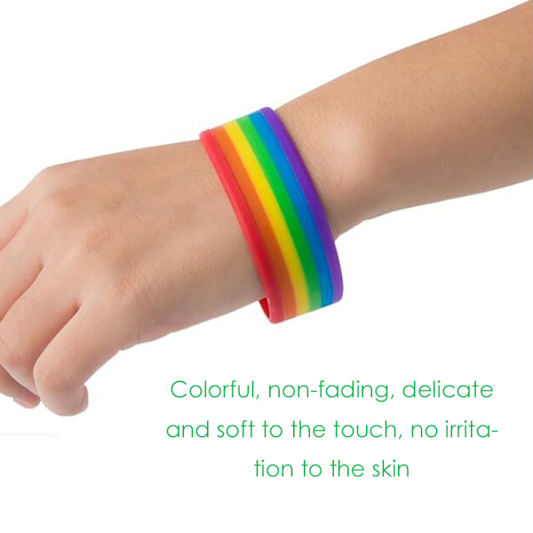 Universal Rainbow Armband Silikon Lesbisk Stolthet Armband Fest Rekvisita