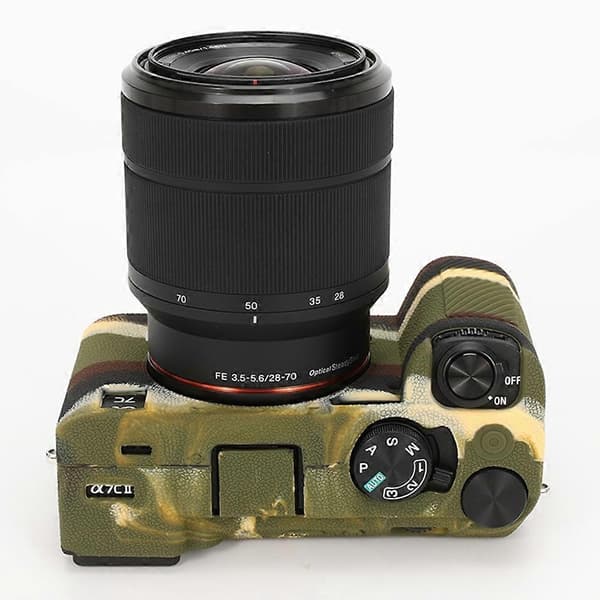G7q For Sony A7C II A7CR Textured Case Anti-Scratch Silicone Protective B4h Camera Housing - Camouflage
