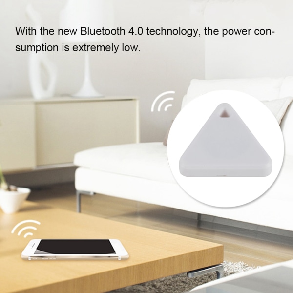 Smart Bluetooth Tracker för väska, plånbok, nyckel och husdjur - Anti-förlorad lokaliseringslarm (vit)
