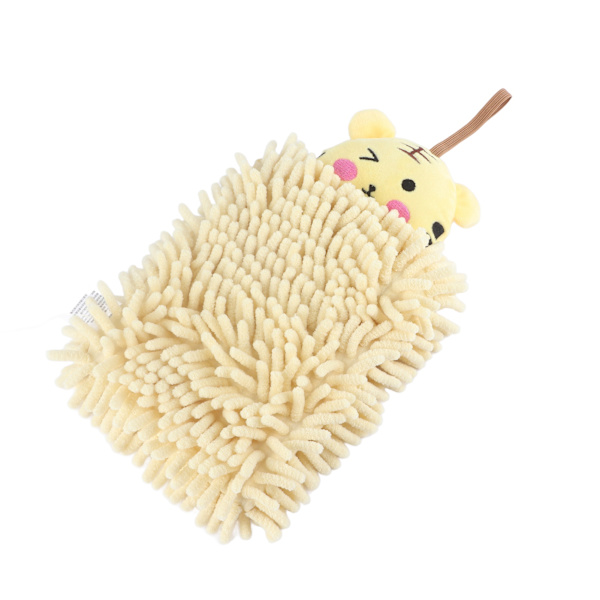 Børnehåndklæde, vandabsorberende, blødt mikrofiber, hængende løkke, tegneseriehåndklæde til badeværelse, køkken, toilet, tiger