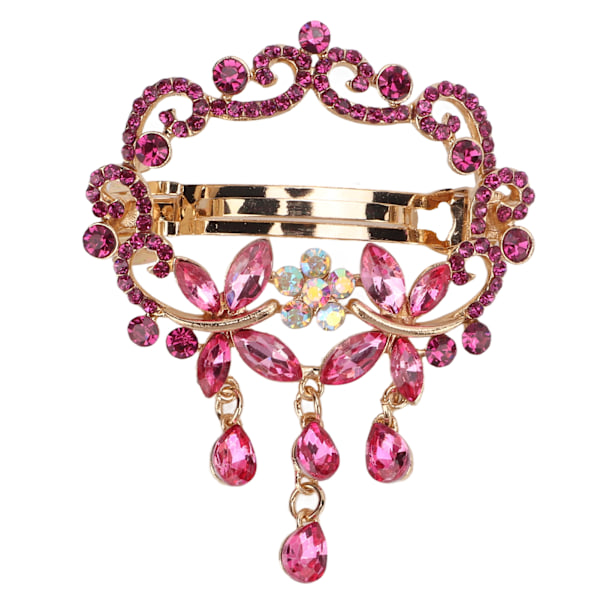 Hårspännen Elegant Stil Legering Harts Rhinestone Livfulla Färger Robust Hållbar Iögonfallande Små Hårklämmor Rosröd