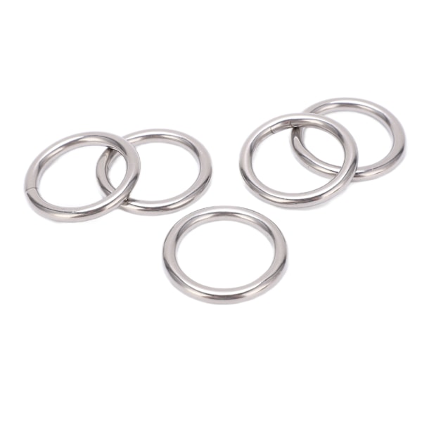 5 st 304 rostfritt stål runda o-ringar för flera ändamål sömlös svetsning o-ring för yogaringar Hängmatta segling dykning 5x30 mm
