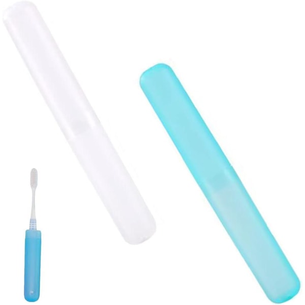 2 st case (blått och vitt), bärbart case, skyddande tandborstfodral för resor, familj
