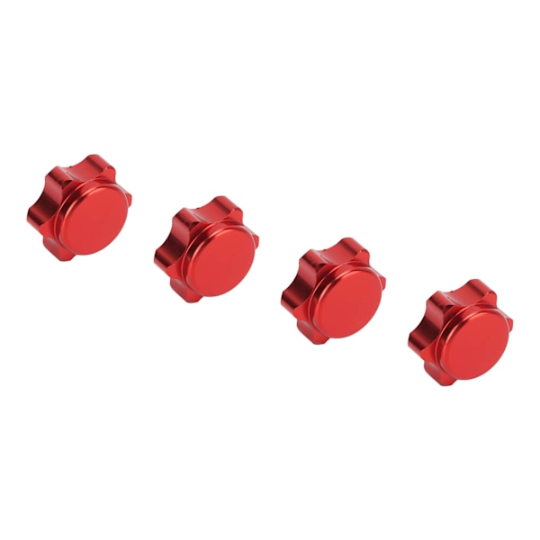 4 stk 17mm aluminium støvtette muttere Deksel for 1/8 fjernstyrt Bilhjul Felg Navmuttere Deksel Rød