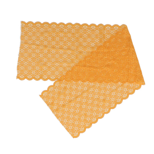 Spetstyg 10 Yards 24cm Bredd Vacker Orange Mjuk Bekväm Stretch Spetskant för DIY Hantverk Kläder