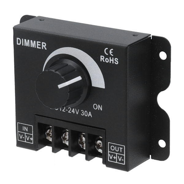 30A LED-dimmer PWM enfärgad enkelkanal justerbar dimningskontroll DC 12V‑24V