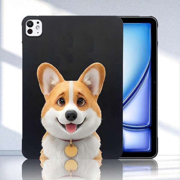 Case for iPad Pro 11 (2024) Pattern Print Slim TPU Tablet Protective Case - Corgi