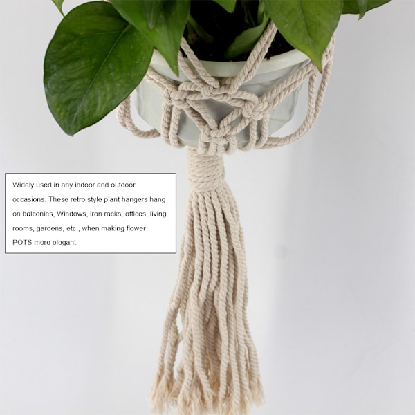 Nordisk stil handvävd gobeläng blomkruka hängande nätväska vägg hängande korg bohemisk gobeläng vägg hängande växtkruka