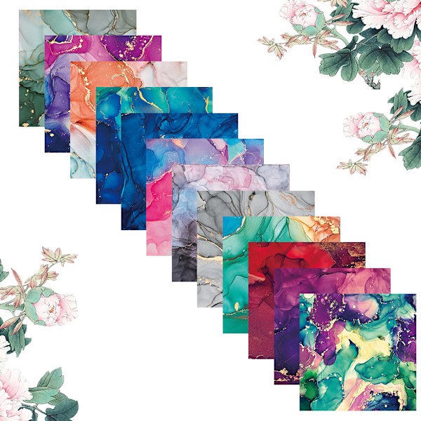 24 ark 6 tommers DIY album utklippsbok dekorativt papirblokk ensidig bakgrunnskartong papir mønstrede papirer for magasiner og DIY origami