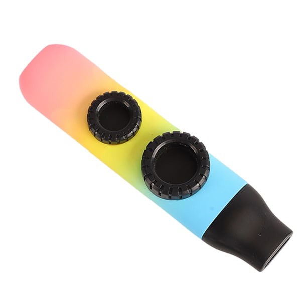 Kazoo Plastic professionelt justerbart tonemusikinstrument med 10 stk fløjtemembraner til ukulele violin højglans tri-farve gradient