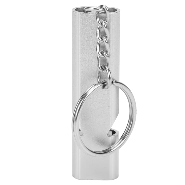 Outdoor Survival Whistle med nøkkelring Aluminiumslegering Doble rør Whistle Silver