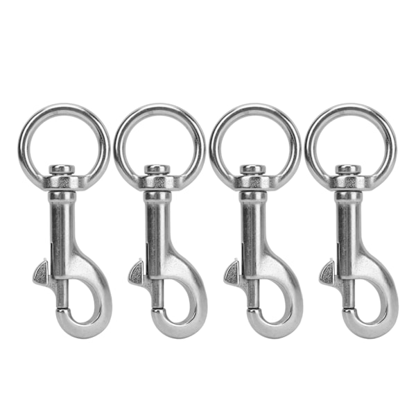 4 stk. Svingbart Øyebolt Snap Hook 316 Rustfritt Stål Marine Grade Dykking Klips for Skip 4#