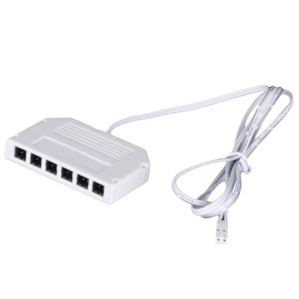 Kaapin valon jakorasia DC12V 100-240V 3,3 jalkaa 6-reikäinen vaatekaapin valon jakorasia LED-valolle