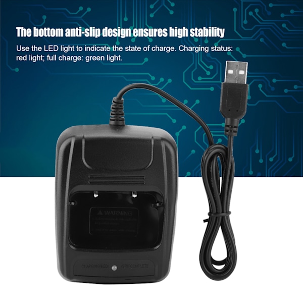 Kaksisuuntainen radiopuhelimen USB-lataustelakka Baofeng BF888S/BF777S/BF666S -malleille