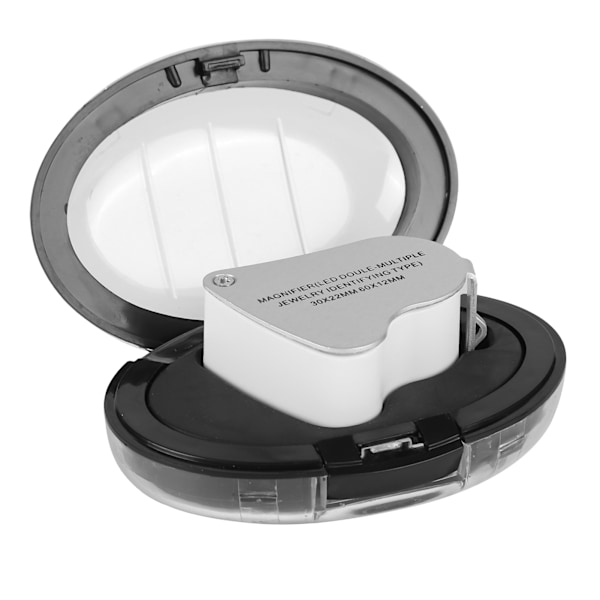 Smykker Lupe ABS Aluminium 30X 60X Dobbelt Linse LED Lupe Lampe til Smykker Identificering