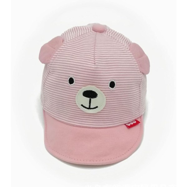 Sød Pink Bear Baby Hat Forår Sommer Børn Hat Bomuld Solhat Drenge Piger 3-18 måneder
