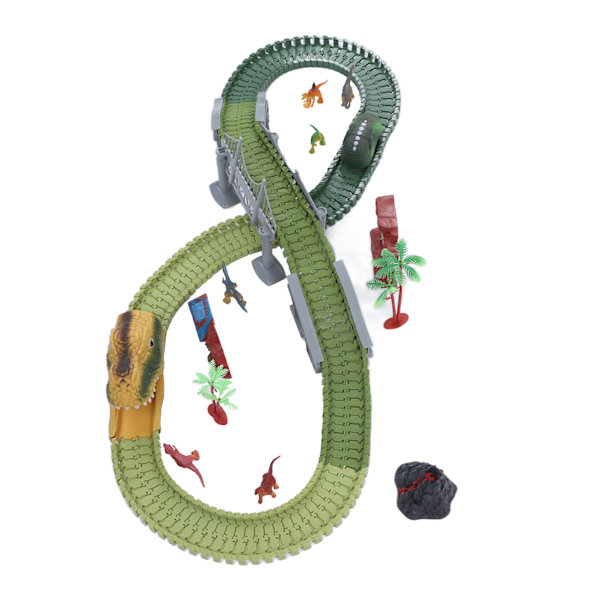 Sähköinen Dinosaurusten Autokilparata Leikkisetit Puzzle DIY Liitävät Palikat Lasten Vuoristorata Setti Leikki