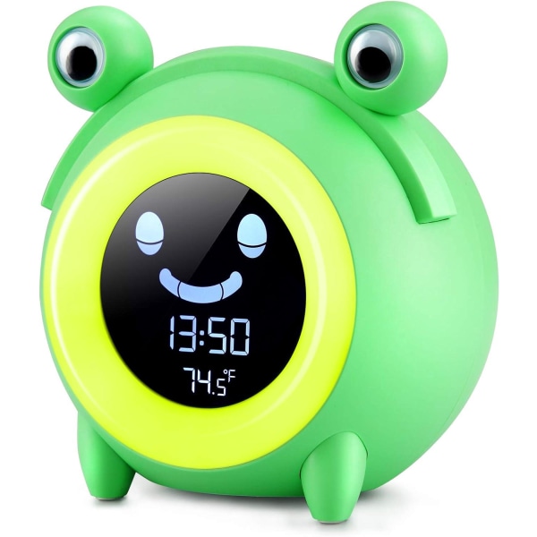 Lasten herätyskello yövalolla 5 väriä säädettävä kirkkaus kaiuttimet Ajastetut herätyskellot Automaattinen lämpötilan näyttö (vihreä)