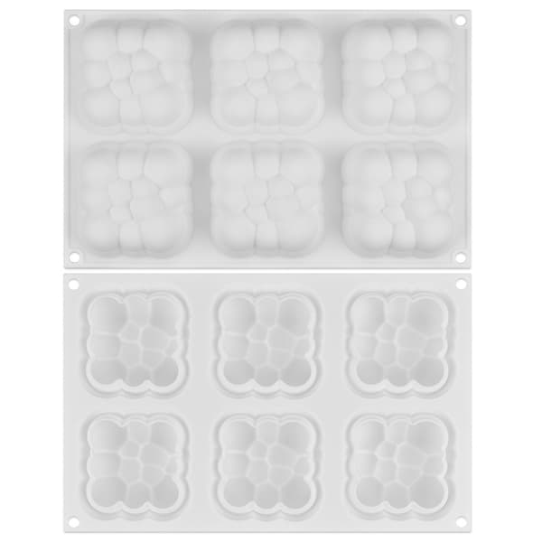 6 Hulrum 3D Sky Kageform Silikone Mousseforme Bobleforme til Bagning