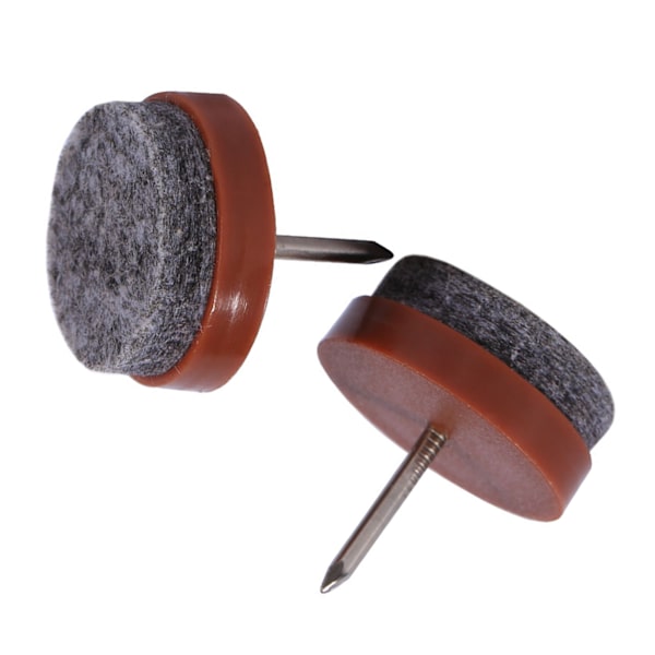 20x Möbelbord Stolben Golvfilt Dyna Glid Glid DIY Spik Skydd Brun 24mm
