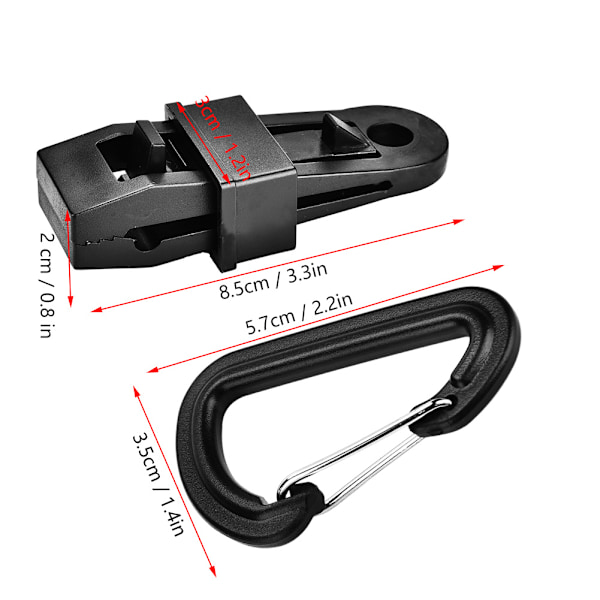 5 SetPack Tältklämma D Shape Lås Tält Markisklämma för utomhuscampingtillbehör