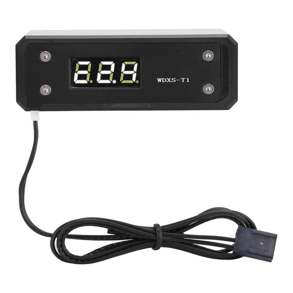 Vandkøling Digitalt Termometer G1/4 Sort Panel Rød Blå Grøn Hvid Display (Sort Panel Hvid Display)