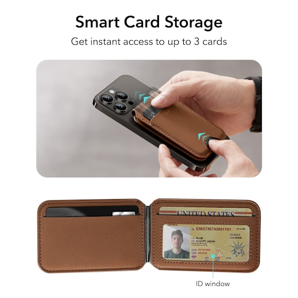 Kompatibel med MagSafe Wallet, iPhone-lommebok med justerbar stativ, egnet for iPhone 16/15/14/13/12-serien