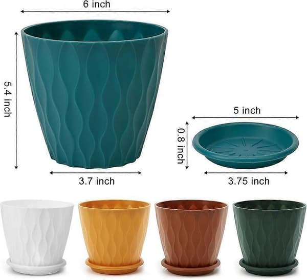 Blomsterpotter, plantekasser med drænhuller og underskåle