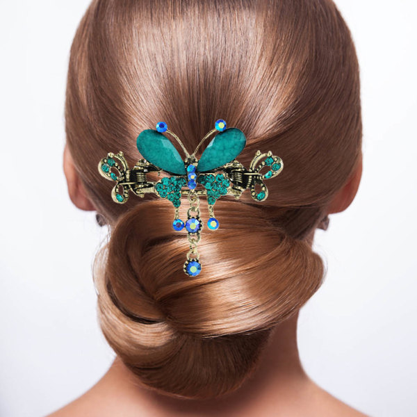 Vintage Butterfly Hair Clip til kvinder og piger - Elegant legeret metal hult hårnål