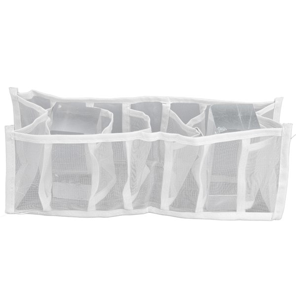 Underwear Storage Box Pustende Foldbar Flere Celler Skuffeskuff for BH-er Sokker 7 Celler