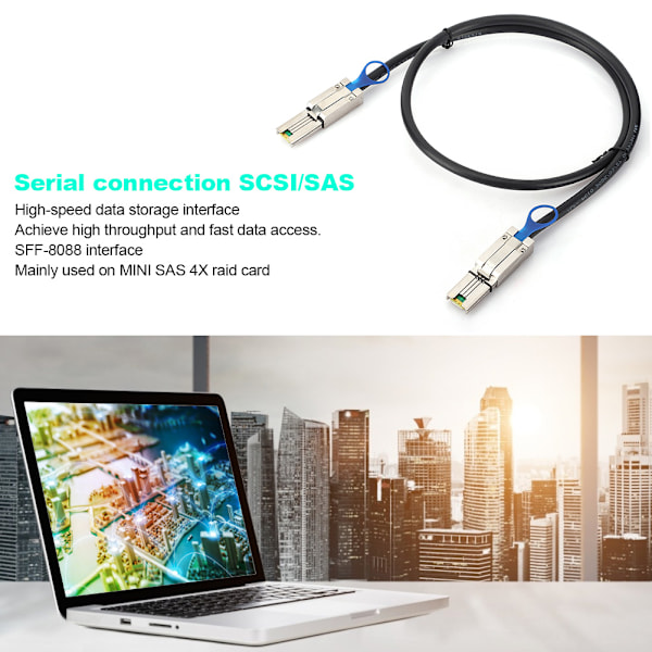 Server Cord Adapter Kabel Mini SAS 26P SFF8088 til SFF8088 26P 1 Meter Højhastigheds Datalagring (1 meter)