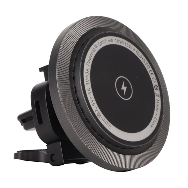 Magnetisk Trådlös Bil Laddare 15W Snabbladdning RGB Belysning 360 Graders Justering för Bil SUV Pickup