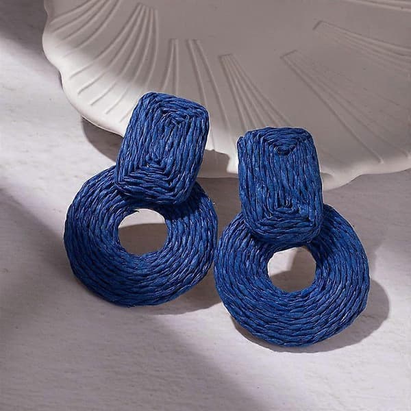 Statement Raffia Øreringe Søde Boho Øreringe Rattan Hængende Øreringe