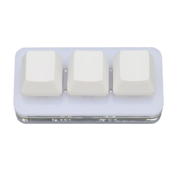 USB 3 Key Mini Keypad RGB LED Baggrundsbelysning Understøtter Hot Swap OSU HID Makro Programmering Tastatur til Windows til OS X til Linux Hvid