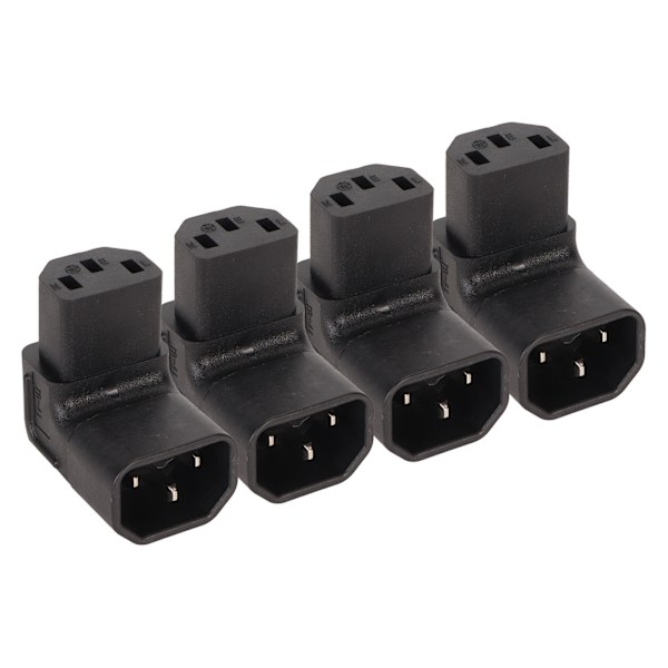 4 kpl IEC320 C14 - IEC320 C13 virtapäätä - Ammattimainen C14 - C13 virtapistokkeen sovitin UPS-, PDU-, palvelimen ja tietokoneen pistorasioille