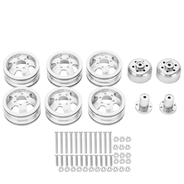 RC-hjulnav Aluminiumlegering Hög noggrannhet slitstyrka RC-bilhjulsnav för WPL C14 24 34 44 B14 24 16 36Silver