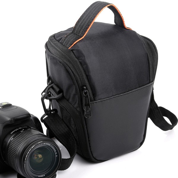 SLR spejlløs kamerataske Vandtæt kameraskuldertaske til fotografer Sort
