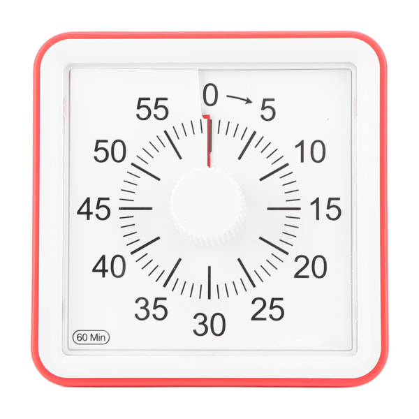 Visuell timer stille stille telling 60 minutter nedtellingstimer for studenter kjøkken rød