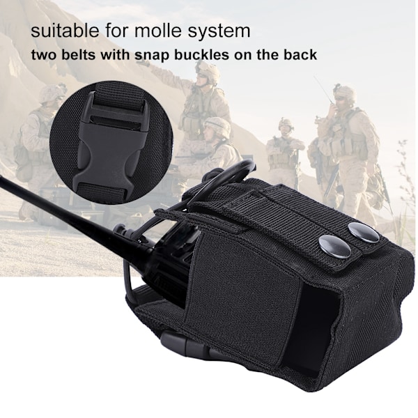 Nylon, lätt militär vattenflaska Interphone förvaringsväska påse för Molle System (svart)