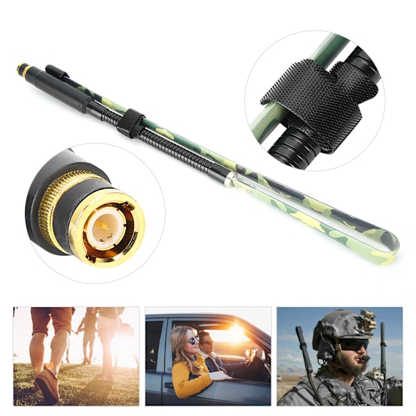 Teräksinen Camouflage Säädettävä Asento Joutsenkaula BNC-liitin Radiopuhelimen Taitettava Antenni